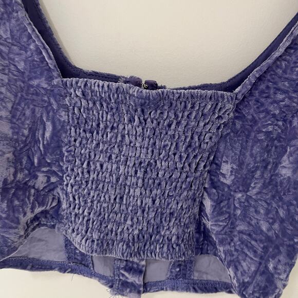 Wild Fable Purple Crushed Velvet Corset Crop Top Size XS - Picture 5 of 6